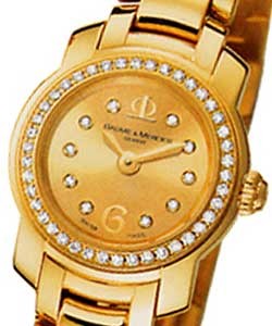 Capeland in Yellow Gold Diamond Bezel on Yellow Gold Bracelet with Champagne Diamond Dial