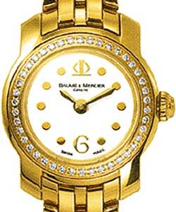 Capeland in Yellow Gold with Diamond Bezel on Yellow Gold Bracelet with White Dial