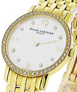 Classima Executives Lady's in Yellow Gold with Diamond Bezel on Yellow Gold Bracelet with White MOP Diamond Dial