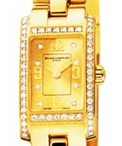 Hampton Classic - Mini Size  Yellow Gold on Bracelet with Champagne Dial 