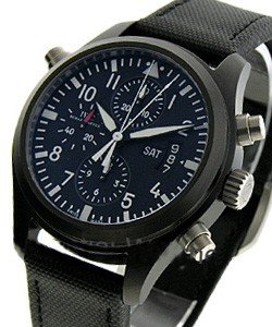 Pilots Dopplechrongraph - Ceramic PVD Version on Black Strap with Black Dial