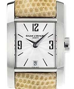 Diamant in Steel on Beige Strap with Silver Dial