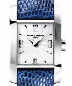 Diamant in Steel on Blue Strap with Silver Dial