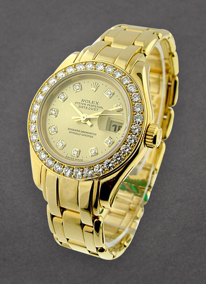 Pre-Owned Rolex Masterpiece with Yellow Gold Full Diamond Bezel