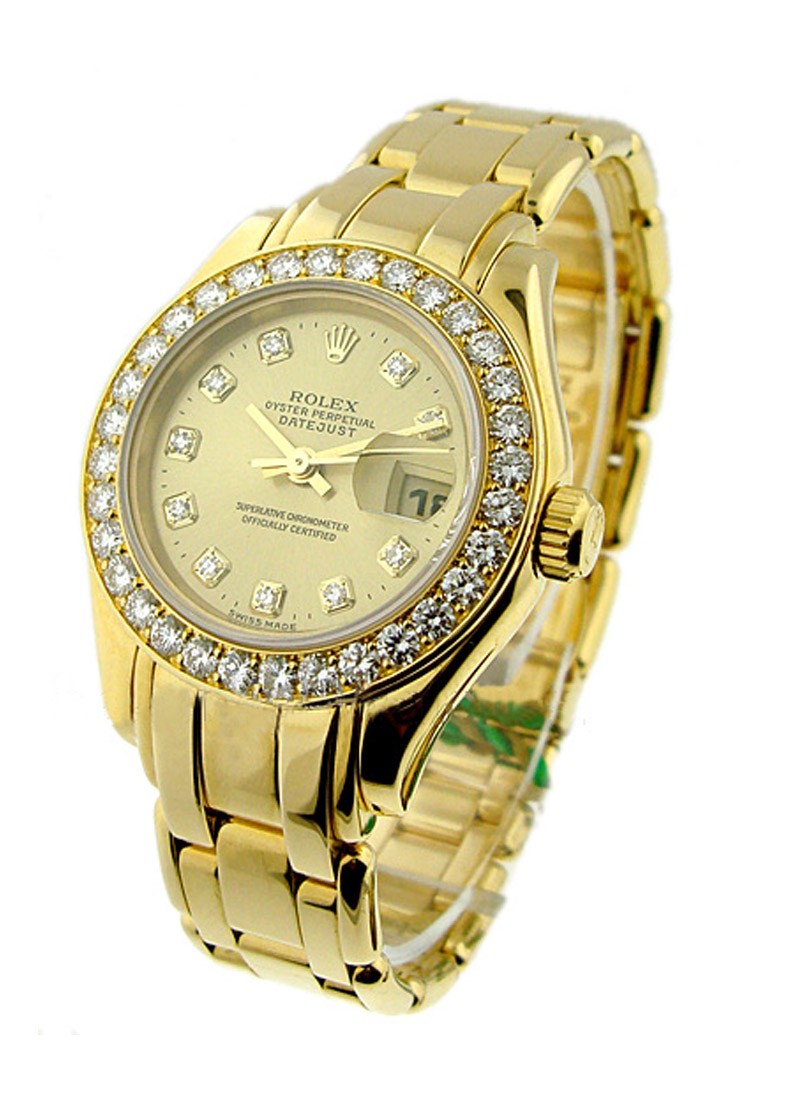 Pre-Owned Rolex Masterpiece with Yellow Gold Full Diamond Bezel