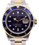 Submariner 2-Tone with Blue Bezel on Oyster Bracelet With Blue Dial ( no gold on buckle )