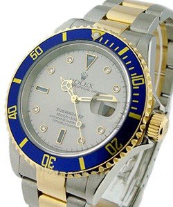 Submariner 2-Tone with Steel Serti Dial Case Has No Holes - Gold through Buckle