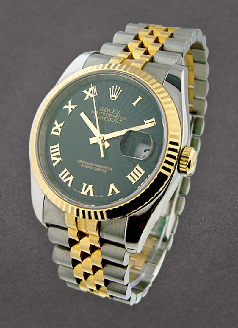 Pre-Owned Rolex Datejust 36mm in Steel with Yellow Gold Fluted Bezel