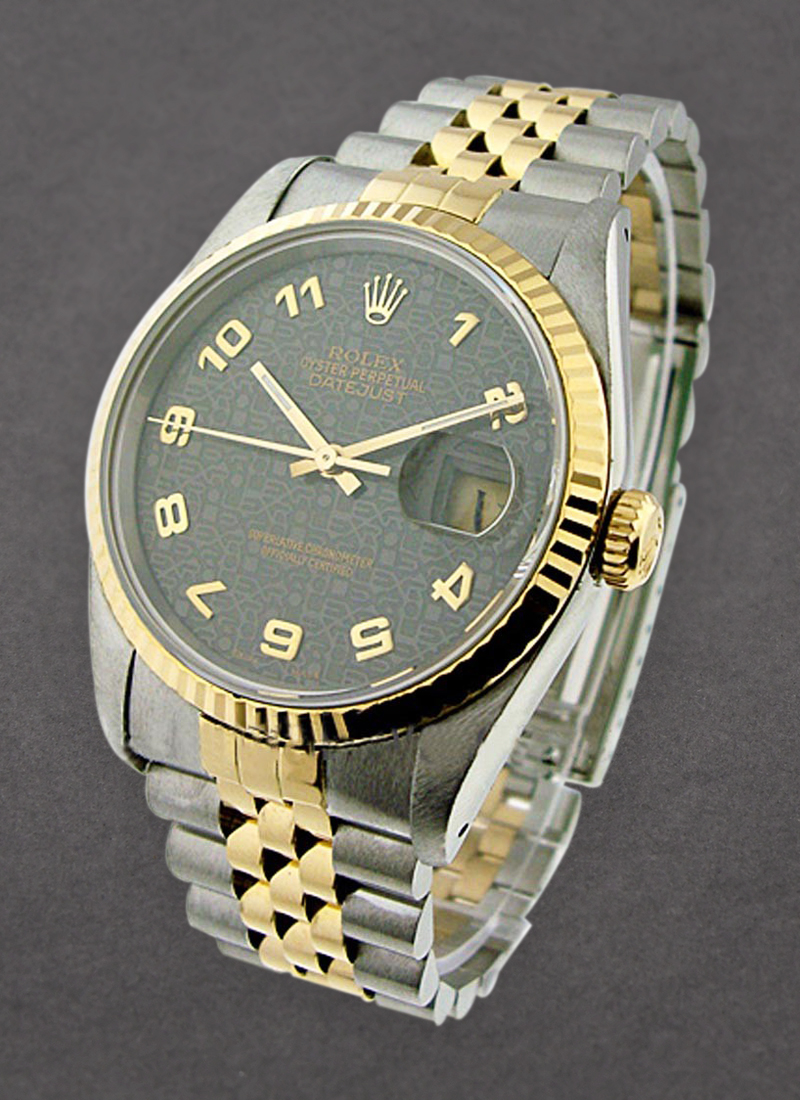 Pre-Owned Rolex 2-Tone Datejust 36mm in Steel with Yellow Gold Fluted Bezel