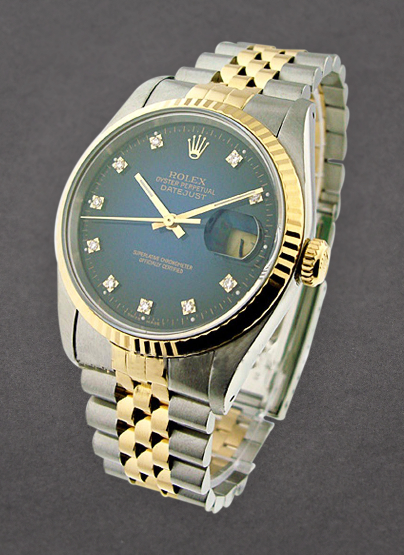 Pre-Owned Rolex Datejust 36mm in Steel with Yellow Gold Fluted Bezel