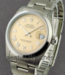 Steel Mid Size Circa 1999 - Smooth Bezel - Beige Roman Dial