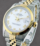 Mid Size - Datejust - Steel with Yellow Gold - Fluted Bezel on Jubilee Bracelet with White Roman Dial