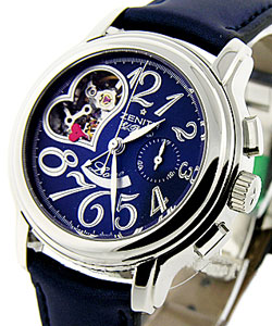 El Primero Open Chronograph in Steel Blue Satin Strap with Blue Dial