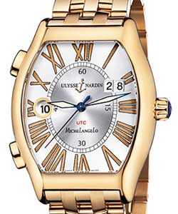 Michelangelo Gigante UTC Dual Time in Rose Gold on Rose Gold Bracelet with Silver Dial