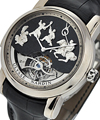 Genghis Khan Tourbillon Minute Repeater  18KT White Gold on Strap - Limited to 30pcs