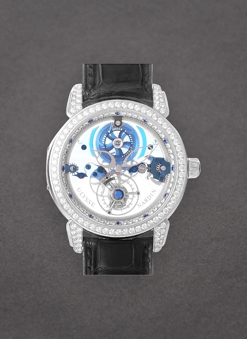 Ulysse Nardin Royal Blue Tourbillon in Platinum with Diamonds and Sapphires Bezel