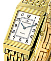 Reverso Classique in Yellow Gold on Yellow Gold Bracelet with White Dial