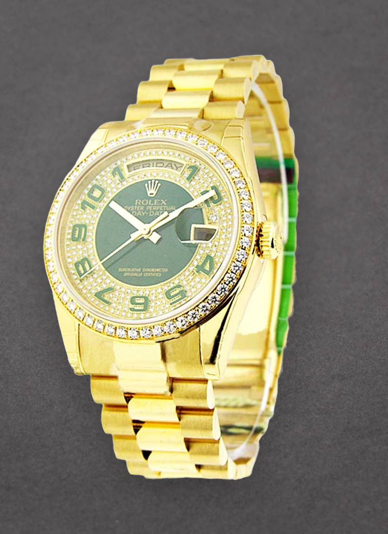 Rolex Unworn President Special Edition in Yellow Gold with Diamond Bezel