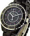 Black J12 38mm Automatic in Ceramic & Stainless Steel on Black Ceramic Bracelet with Black Special Ruby Dial