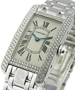 Tank Americain - White Gold Small Size 4 Bar Diamond Case with 2 Rows