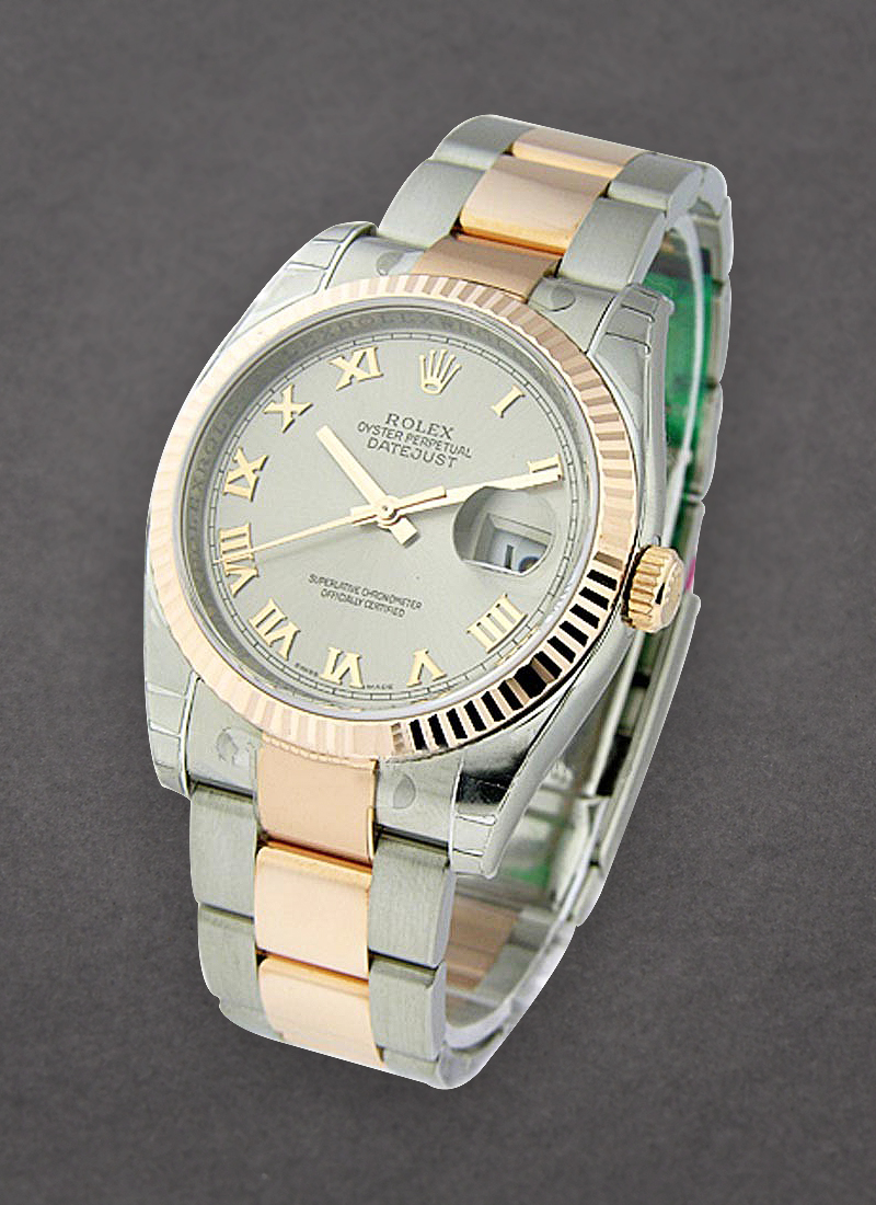 Rolex Unworn Datejust in Steel with Rose Gold Fluted Bezel