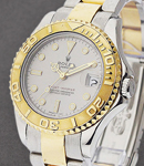 Yacht-Master Mid Size 35mm in Steel with Yellow Gold Bezel on Oyster Bracelet with Rhodium Dial