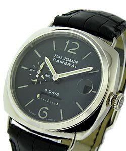 PAM 200 - Radiomir 8 Day GMT in White Gold on Black Leather Strap with Black Dial - Limited Edition of 200pcs
