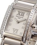 Twenty-4 Ref 4908/310G  - Small Size in White Gold with 2-Row Diamond Bezel on White Gold Diamond Bracelet with White Dial