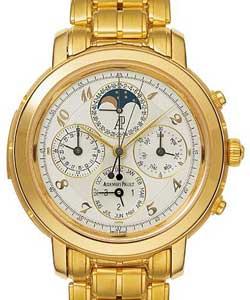 Jules Audemars Grande Complication in Yellow Gold on Yellow Gold Bracelet with White Guilloche Dial