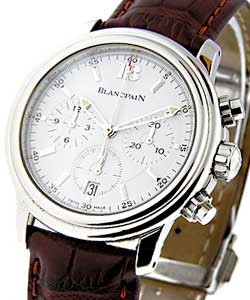 Leman Chronograph  Steel on Strap with White Dial