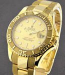 Yacht-Master Mid Size in Yellow Gold on Oyster Bracelet with Champagne Luminous Dial