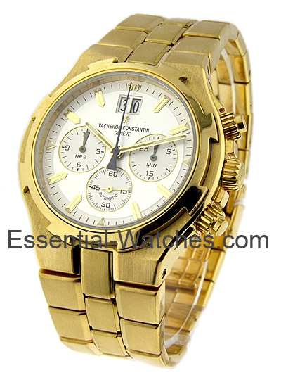 Overseas Chronograph Old Style Yellow Gold on Bracelet with Silver Dial 49140 423J 8791