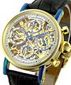 Opus - Skeleton Chronograph Automatic in Yellow Gold on Black Crocodile Leather Strap with Skeleton Dial