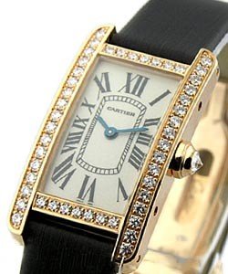 Ladys Size - Tank Americaine with Diamond Case Rose Gold on Strap
