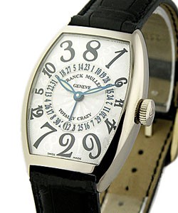 Totally Crazy on Strap  5850 Size - White Gold with Silver Dial