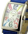 Long Island Color Dreams Men's Large Size White Gold on Strap with Silver Dial