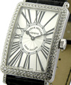 Long Island with Diamond Case - Small Men's Size White Gold on Strap
