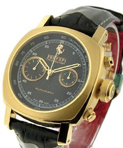 FER 006 - Ferrari  Grand Turismo Chronograph  in Rose Gold on Black Leather Strap with Black Dial