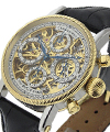 Opus Skeleton  Chronograph Yellow Gold and Steel on Strap with Skeleton Dial