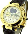 38mm Pasha 3 Time Zone Chrono with Moon Phase Yellow Gold on Strap