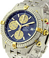 Chronomat Evolution 18KT / Stainless Steel on Bracelet with Black Dial 
