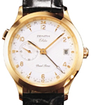 Class Elite Automatic in Yellow Gold on Brown Leather Strap with Silver Dial 