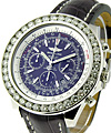 Bentley Motors Chronograph Steel on Strap with Blue Dial - Diamond Bezel 