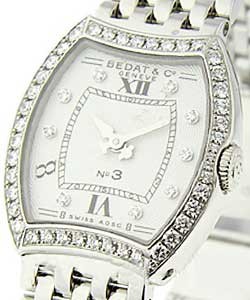 No. 3 in Steel with Diamond Bezel on Steel Bracelet with Silver with Diamond Dial
