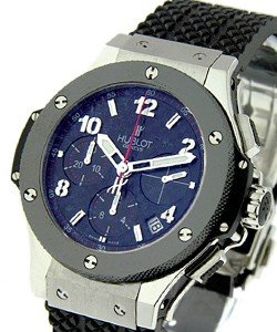 Big Bang 41mm Automatic in Steel with Ceramic Bezel on Black Rubber Strap with Black Dial