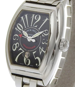 Franck Muller Conquistador on Bracelet Steel on Bracelet with Black Dial