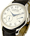 Chronometer Souverain 40mm in Platinum on Black Crocodile Leather Strap with Silver Dial