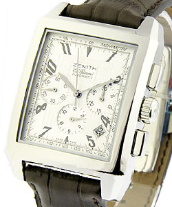 Grande Port Royal El Primero in Steel on Brown Alligator Leather Strap with Silver Dial