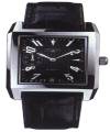 Port Royal Elite Rectangle Steel on Strap with Black Dial 