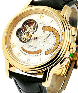 Chronomaster T Open Retrograde in Rose Gold on Black Alligator Leather Strap with Silver Dial